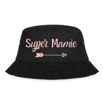 Super Granny Roségold - Oma Geschenk - Bucket Hat - Schwarz - Vorne - Lela (165cm)