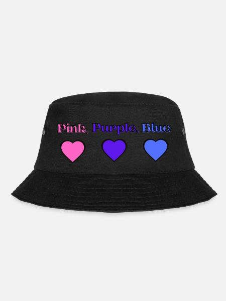 Rosa, Lila, Blau - Bucket Hat - Schwarz