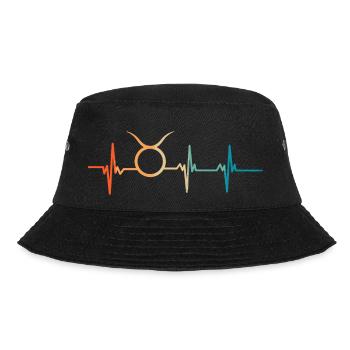 Taurus Star Sign Heartbeat - Bucket Hat - black - Front - Lela (165cm)