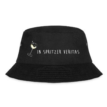 in spritzer veritas winzer wein lustig spruch vino - Bucket Hat - Schwarz - Vorne - Lela (165cm)