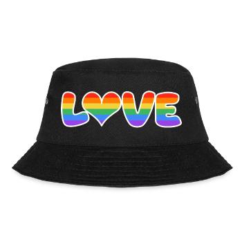Rainbow Love Lettering - Bucket Hat - black - Front - Lela (165cm)