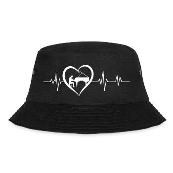 Heartbeat Piano - Bucket Hat - black - Front - Lela (165cm)