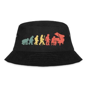 Klavierspieler Pianist Evolution - Bucket Hat - Schwarz - Vorne - Lela (165cm)