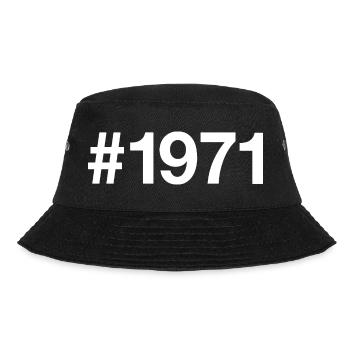 1971 Hashtag 55 Jahre 55. Geburtstag - Bucket Hat - Schwarz - Vorne - Lela (165cm)