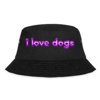 Text I love dogs - Bucket Hat - Schwarz - Vorne - Lela (165cm)