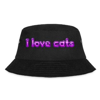 Text I love cats - Bucket Hat - Schwarz - Vorne - Lela (165cm)