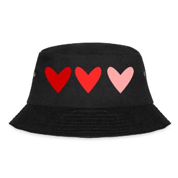 HERZ. WEIHNACHTEN. PAAR. VALENTINSTAG. GERADE VERHEIRATET. - Bucket Hat - Schwarz - Vorne - Lela (165cm)