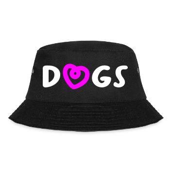 Dogs Herz Hunde Hundeliebe Liebe Love Wauwau Fan - Bucket Hat - Schwarz - Vorne - Lela (165cm)
