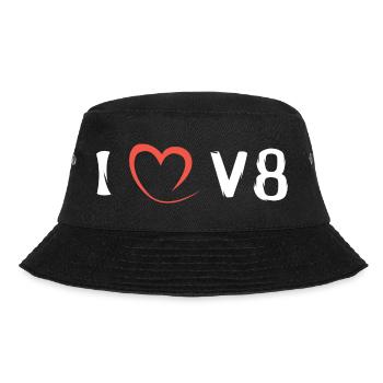 i love v8 - musclecars und vintage racing - Bucket Hat - Schwarz - Vorne - Lela (165cm)