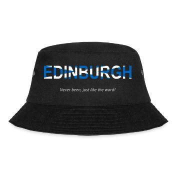 Edinburgh Humorvolles Wortkunst-Design - Bucket Hat - Schwarz - Vorne - Lela (165cm)