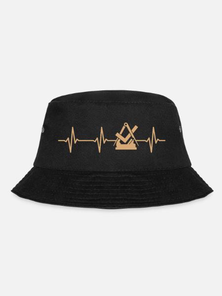 Tischler Schreiner Zunftzeichen Herzschlag - Bucket Hat - Schwarz