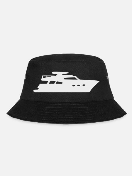 Yacht Silhouette Motorboot - Bucket Hat - Schwarz