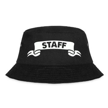 Personalisiertes Staff-Design in Schwarzweiß - Bucket Hat - Schwarz - Vorne - Lela (165cm)