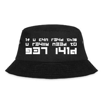 Get Laid Leetspeak – Nerdiger 1337 Spruch - Bucket Hat - black - Front - Lela (165cm)