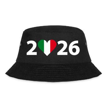 I love Italien 2026, Italien 2026 - Bucket Hat - Schwarz - Vorne - Lela (165cm)