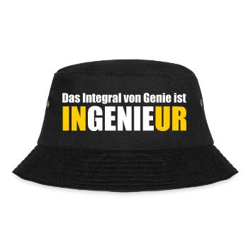 Ingenieur Genie Mathematiker lustiger Wortwitz Int - Bucket Hat - Schwarz - Vorne - Lela (165cm)