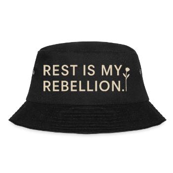 Calm is rebellion. Soft Life Self Care - Bucket Hat - black - Front - Lela (165cm)