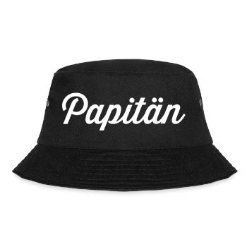 Papitän Anker Kapitän Vatertag Nachwuchs Geburt - Bucket Hat - Schwarz - Vorne - Lela (165cm)