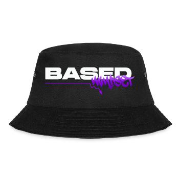 Based Mindset – Streetwear Graffiti Mentality - Bucket Hat - Schwarz - Vorne - Lela (165cm)