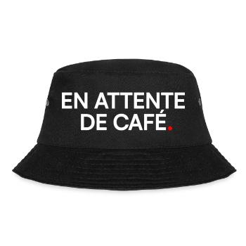 Ich warte auf den Kaffee-Humor-Morgen - Bucket Hat - Schwarz - Vorne - Lela (165cm)