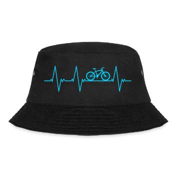 Fahrrad Herzschlag Ekg - Bucket Hat - Schwarz - Vorne - Lela (165cm)