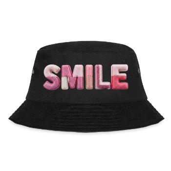 Plush Smile Lettering Patchwork Trend - Bucket Hat - black - Front - Lela (165cm)