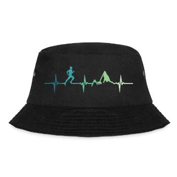 Trailrunning-Herzschlag - Bucket Hat - Schwarz - Vorne - Lela (165cm)