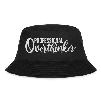 Professional Overthinker Lustig Grübeln Angst Logo - Bucket Hat - Schwarz - Vorne - Lela (165cm)