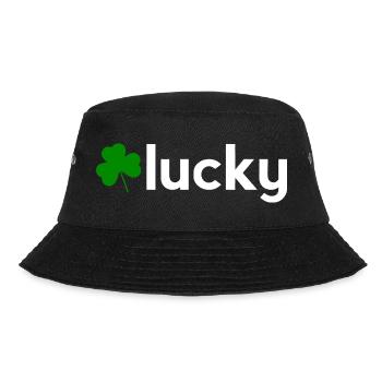 Lucky Shamrock Minimalist Irish Design - Bucket Hat - black - Front - Lela (165cm)