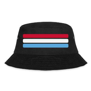 Luxemburg Flagge Minimal - Fahne Fan Streifen Desi - Bucket Hat - Schwarz - Vorne - Lela (165cm)