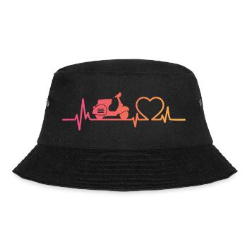 Sunset Motor Heartbeat Roller - Bucket Hat - Schwarz - Vorne - Lela (165cm)