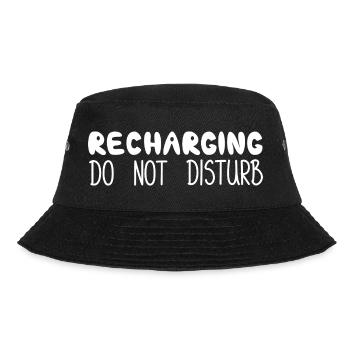 Recharging Do Not Disturb, White - Bucket Hat - black - Front - Lela (165cm)