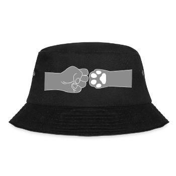 Hund Mensch Ghetto Fist - Bucket Hat - Schwarz - Vorne