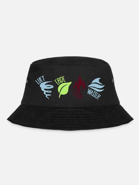 Die 4 Elemente (DEUTSCH) - Bucket Hat - Schwarz