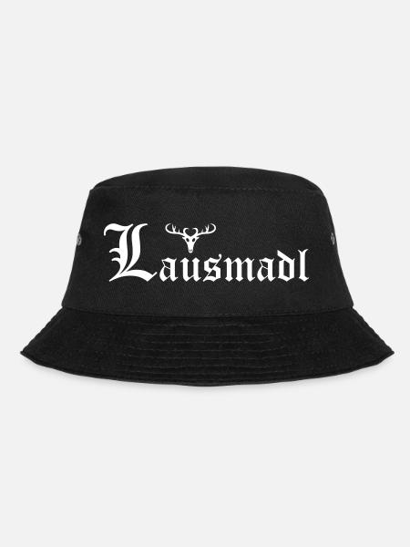 Lausmadl mit Hirsch - Bucket Hat - Schwarz