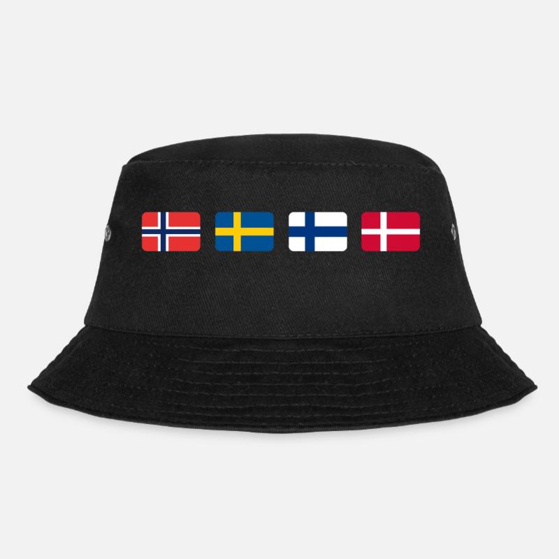 SCANDINAVIAN FLAGS - Bucket Hat - Schwarz