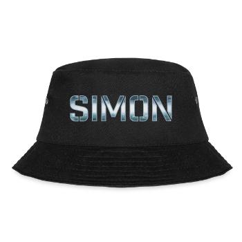Simon Vorname Name blue silver white - Bucket Hat - Schwarz - Vorne - Lela (165cm)