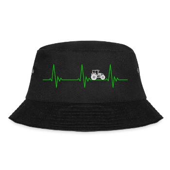 Herzschlag Traktor Landwirtschaft - Bucket Hat - Schwarz - Vorne - Lela (165cm)