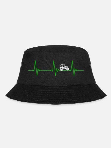 Herzschlag Traktor Landwirtschaft - Bucket Hat - Schwarz