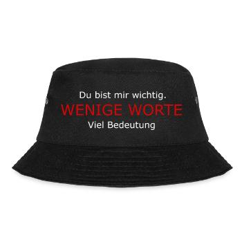 Du bist mir wichtig. Romantisches Design - Bucket Hat - Schwarz - Vorne - Lela (165cm)
