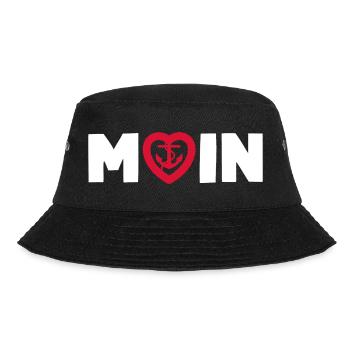 MOIN Herz Anker Norden Liebe - Bucket Hat - Schwarz - Vorne - Lela (165cm)