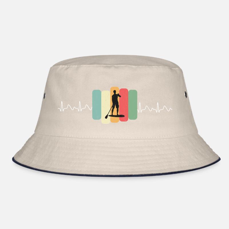 Stand up paddeling Sup, with ECG curve Bucket Hat