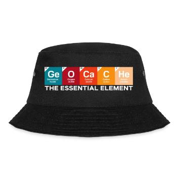 Geocacher Schnitzeljagd Geocache Das wesentliche - Bucket Hat - Schwarz - Vorne - Lela (165cm)