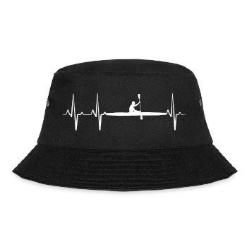 Rowing Paddling Canoe Heartbeat Ekg Water Sports Rud - Bucket Hat - black - Front - Lela (165cm)