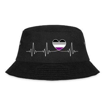 Asexualität Herzschlag Asexual Pride Month CSD - Bucket Hat - Schwarz - Vorne - Lela (165cm)
