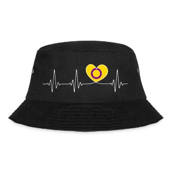 Intersexualität Herzschlag Intersex Pride Month - Bucket Hat - Schwarz - Vorne - Lela (165cm)