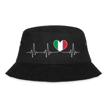 Herz Italien Heimatliebe stolzer Italiener Flagge - Bucket Hat - Schwarz - Vorne - Lela (165cm)