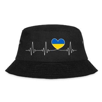 Herz Ukraine Heimatliebe stolzer Ukrainer Flagge - Bucket Hat - Schwarz - Vorne - Lela (165cm)