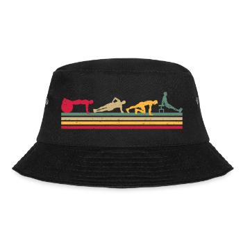 Fitness Vintage Design Plank Muscles Sport Gym - Bucket Hat - black - Front - Lela (165cm)