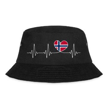 Herz Norwegen Heimatliebe Norwegische Flagge - Bucket Hat - Schwarz - Vorne - Lela (165cm)